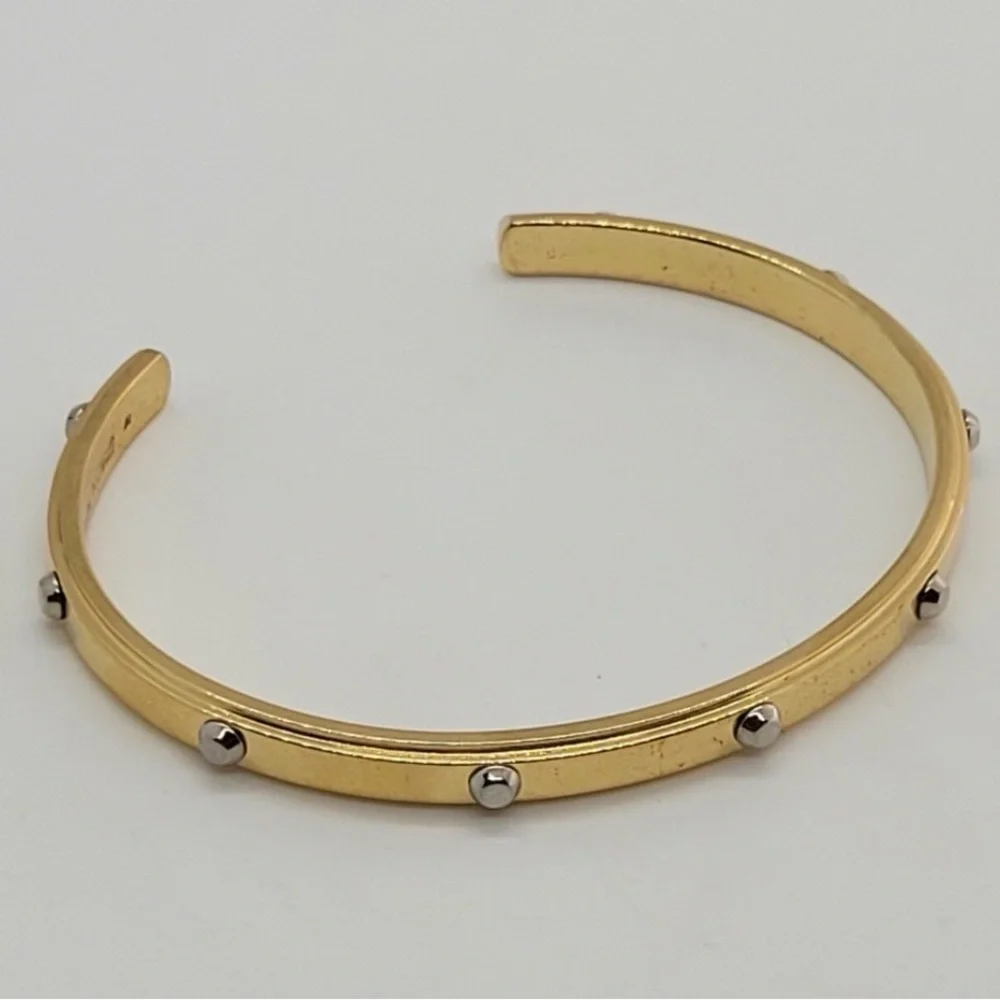 Michael Kors Heritage Astor Gold Tone Cuff with Silver Studs